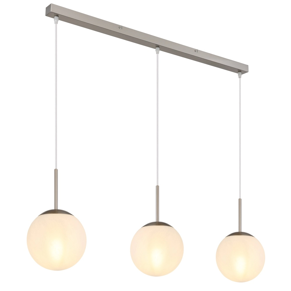 Design hanglamp Kop nikkel 3-lichts recht