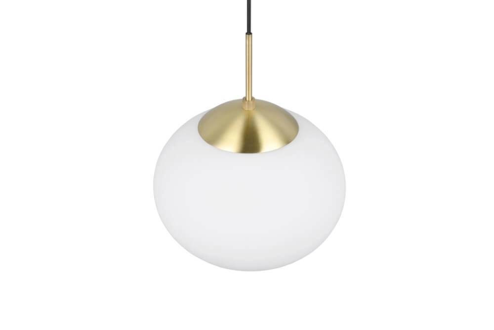 Ovale hanglamp Fomento Ø 30cm - messing met wit glas Trio 4017807616217