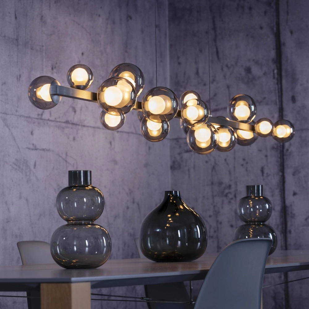 Eettafel hanglamp Pure E-Popup 18L - met smoke glas Paul Neuhaus 4012248396452