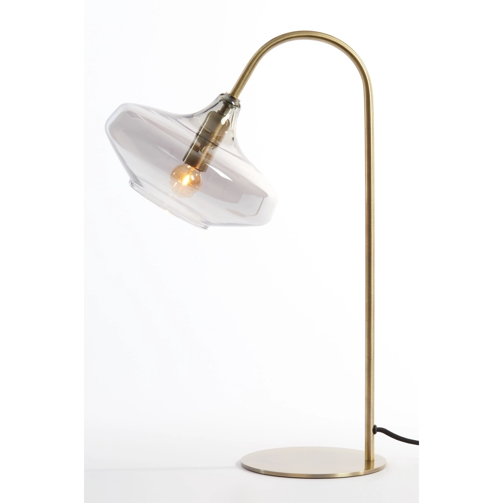 Glazen bureaulamp Solna messing mat Light & Living 8717807686628