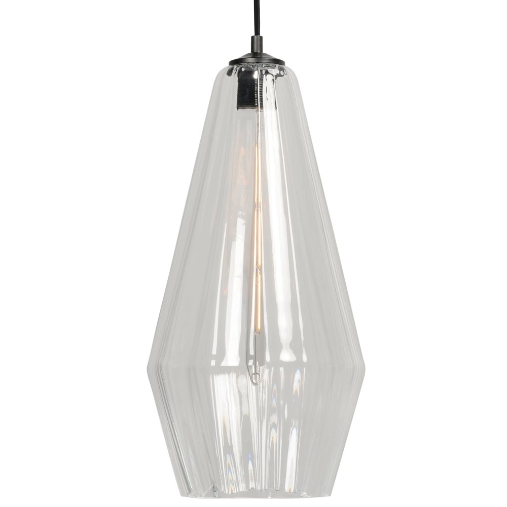 Zwarte hanglamp Diamond 23cm met helder glas Masterlight 8718121259178
