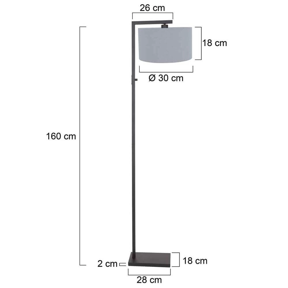 Vloerlamp Stang zwart met kap lichtblauw Steinhauer 8712746175400