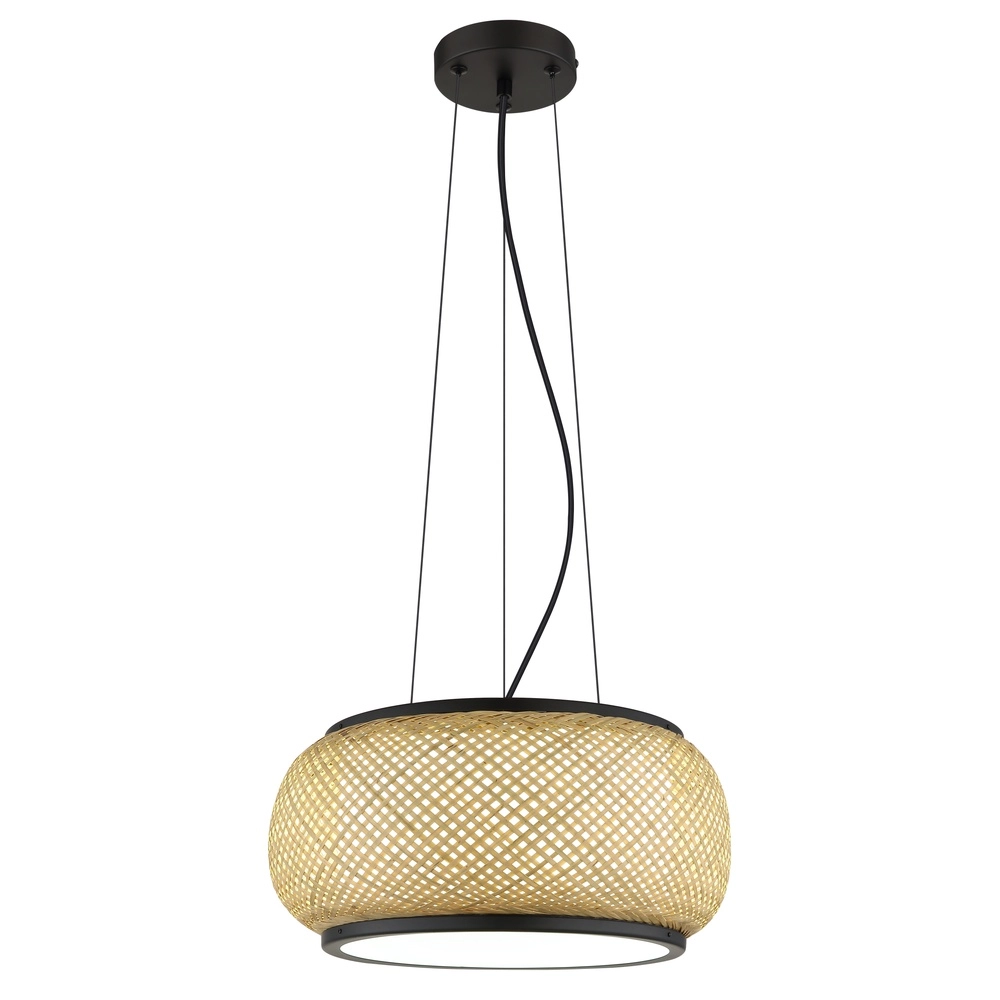 Hanglamp Bambora zwart met bamboe Globo 9007371578795