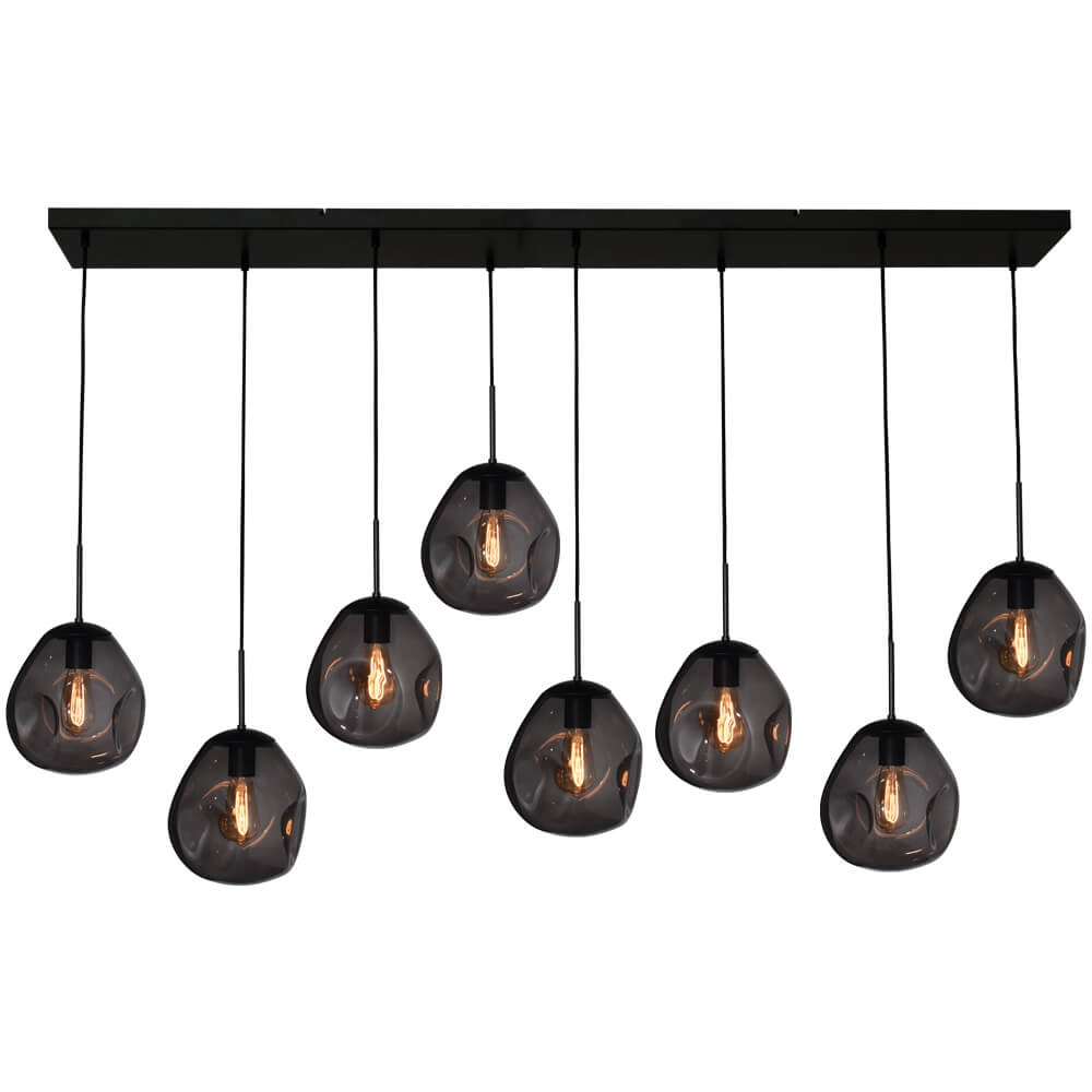 Hanglamp Lava 8x smoke glas Ø 24cm Hanglamp Lava 8x smoke glas Ø 24cm