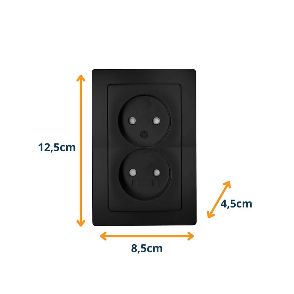 Wandcontactdoos Paris 2-voudig zonder randaarde Lyora 4008224657044