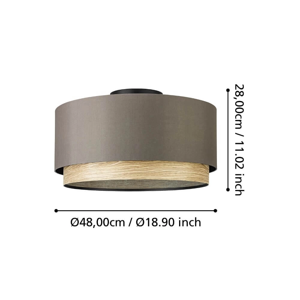 Plafondlamp Marchena cappucino met hout - Ø 48cm Stars of Light 9008606240050