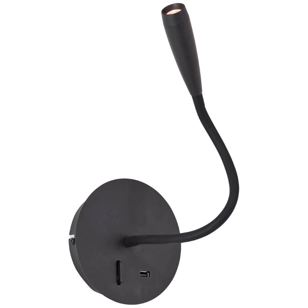 Flexibele wandlamp Jutta zwart Brilliant 4004353425820