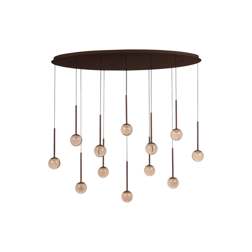 Ovale hanglamp Calina 12-lichts met amber bollen Premium by Lucide 5411212242068