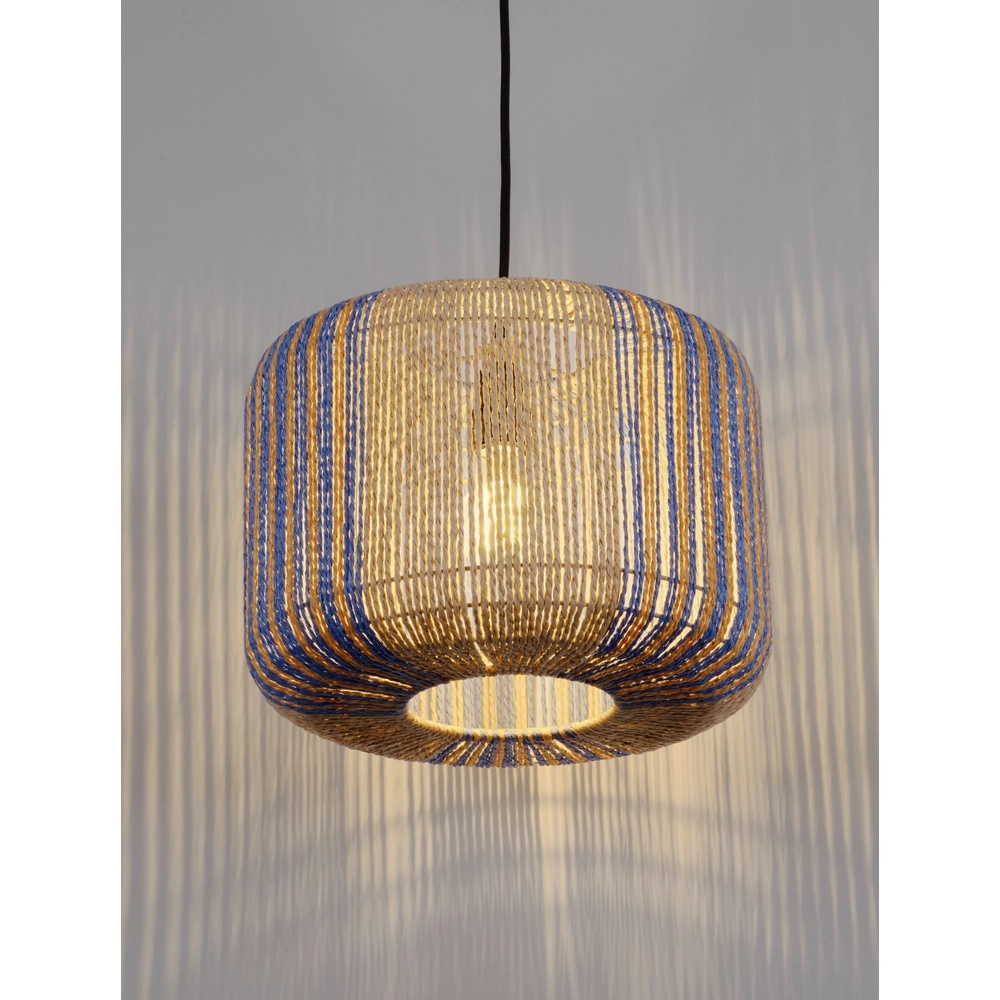 Hanglamp Abby Ø 33cm bruin met blauw Lyora 5212017477330