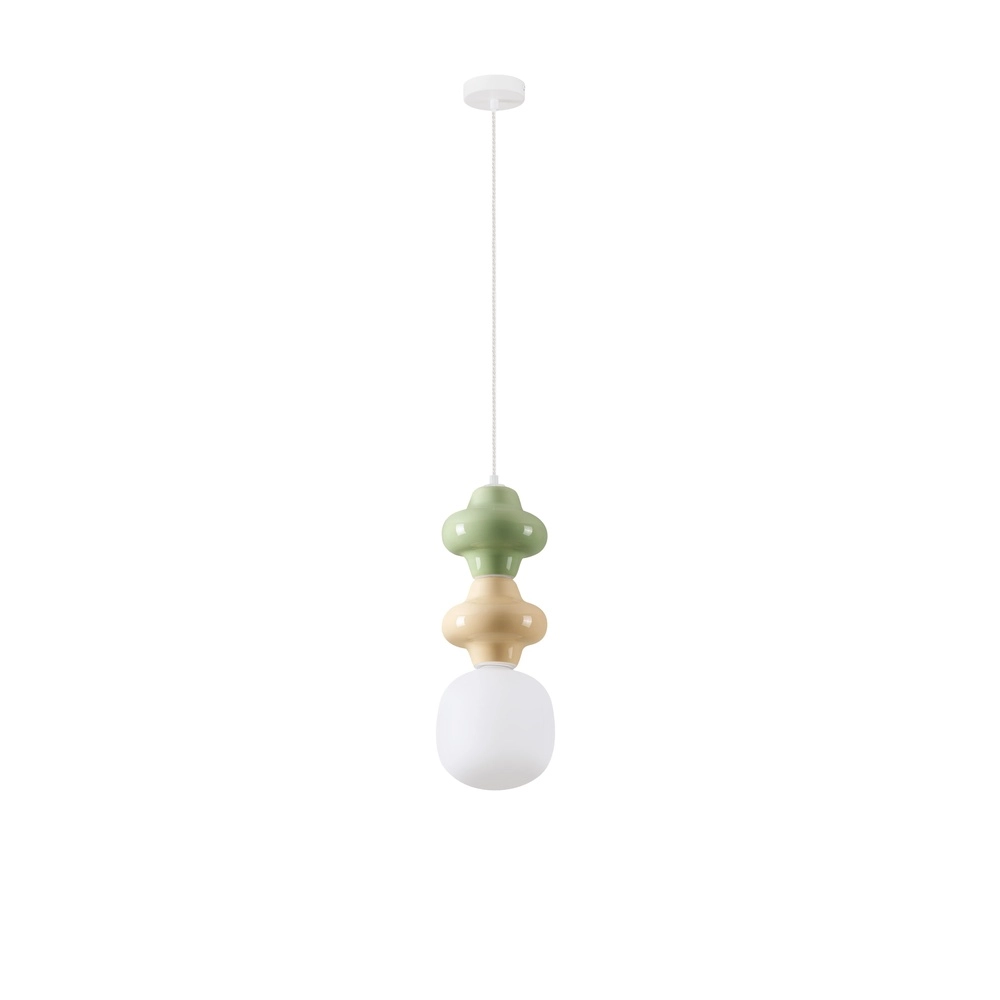 Hanglamp Clio M groen en geel keramiek Lyora 5212017461292