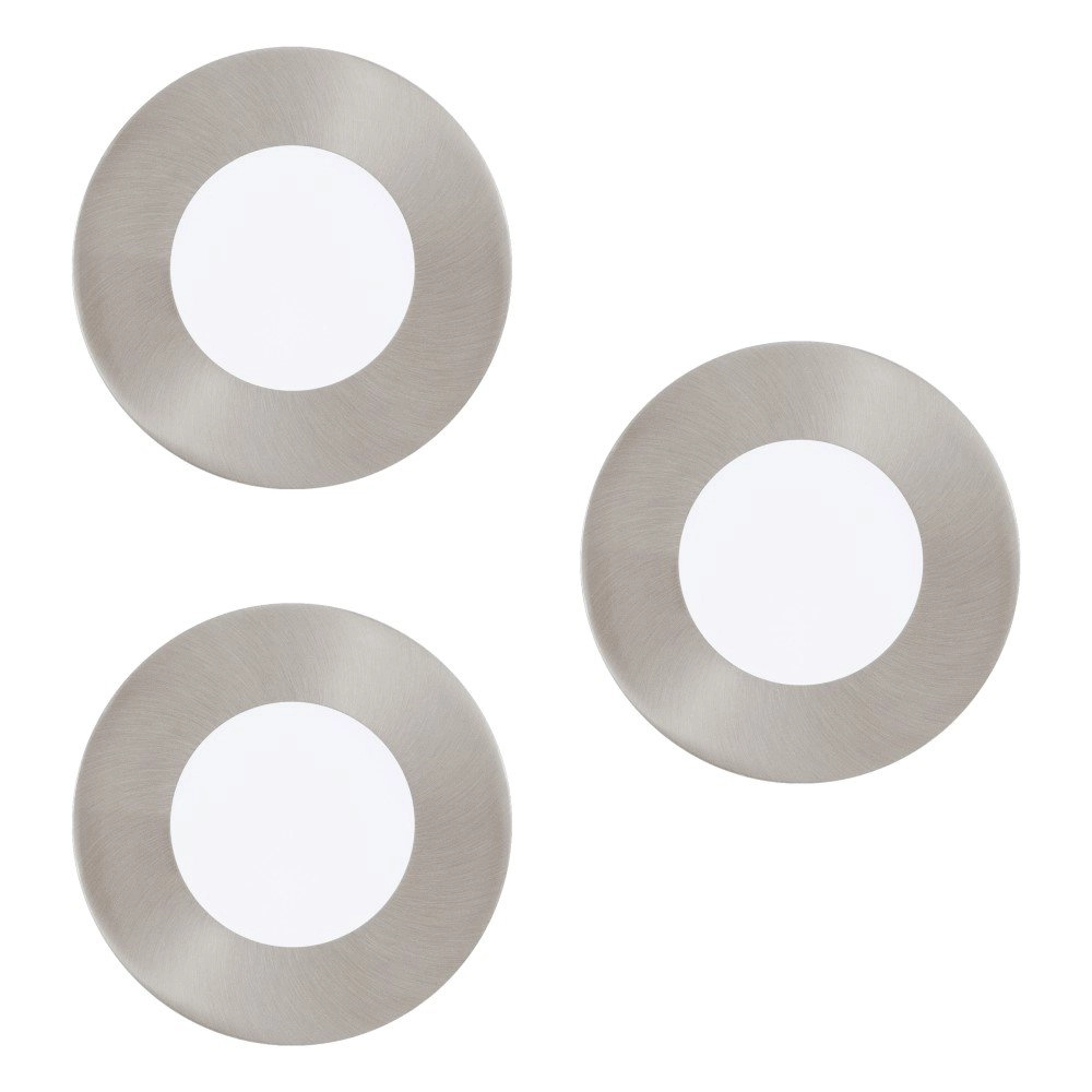 Inbouwspots Fueva-C set van 3 x 8,5cm metaalgrijs