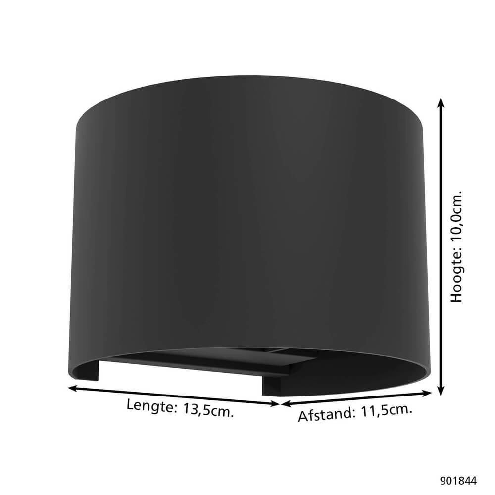 Opbouwspot Calpino zwart Eglo 9008606347162