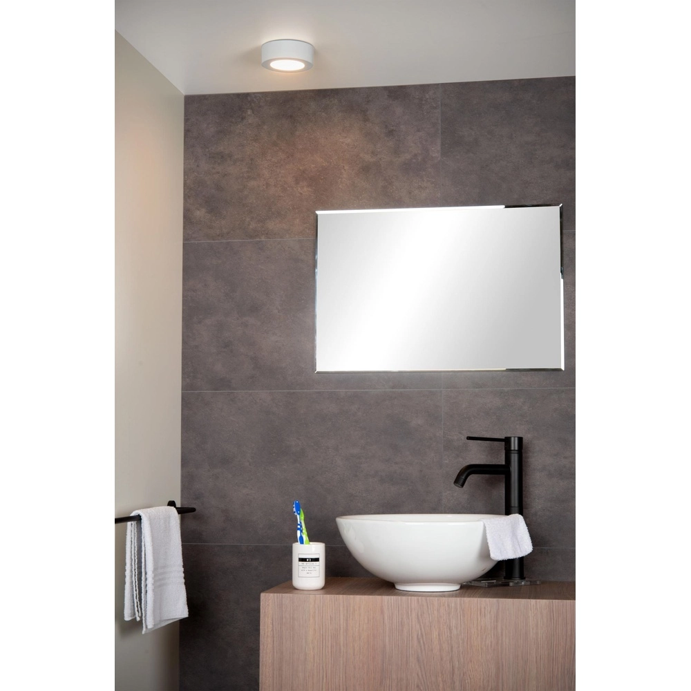 Plafonniere Brice-Led Ø 11,7cm - IP44 wit Lucide 5411212281289