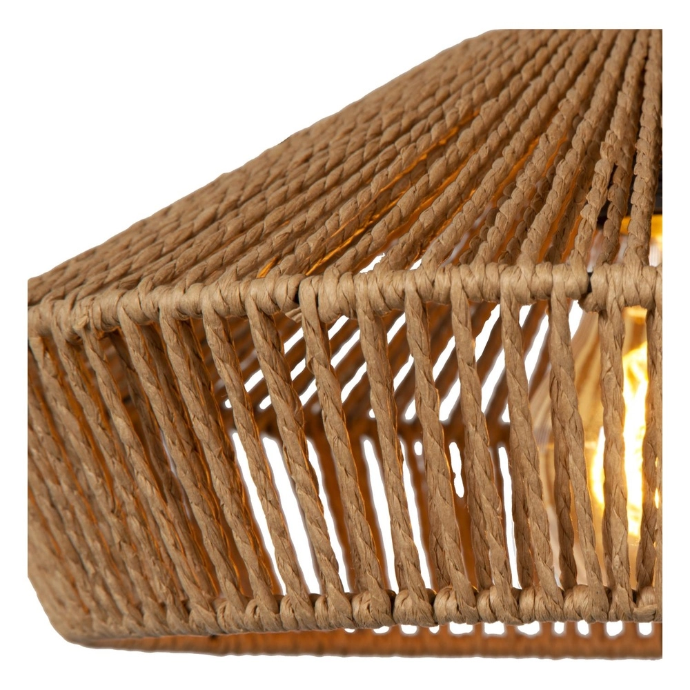 Hanglamp Yunkai Ø 60cm zwart met rotan Lucide 5411212105714