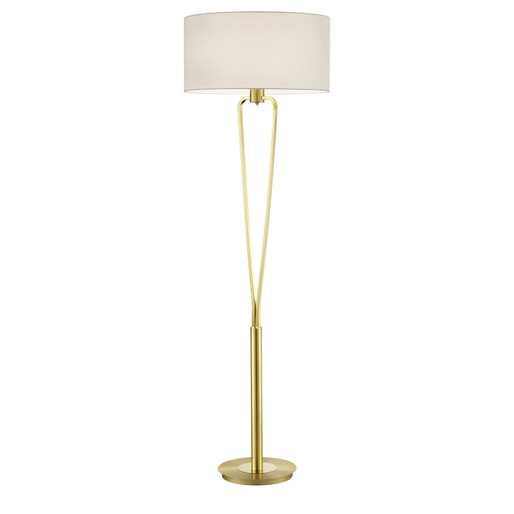 Design schemerlamp Paris II goud met witte lampenkap Design schemerlamp Paris II goud met witte lampenkap