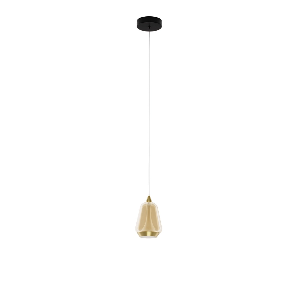 Design hanglamp Alish 1-lichts amber glas Lyora 5212017477699