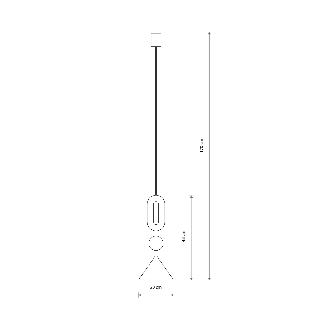 Unieke hanglamp Drops Color umbra blauw Ø 20,5cm Lyora 5903139120982