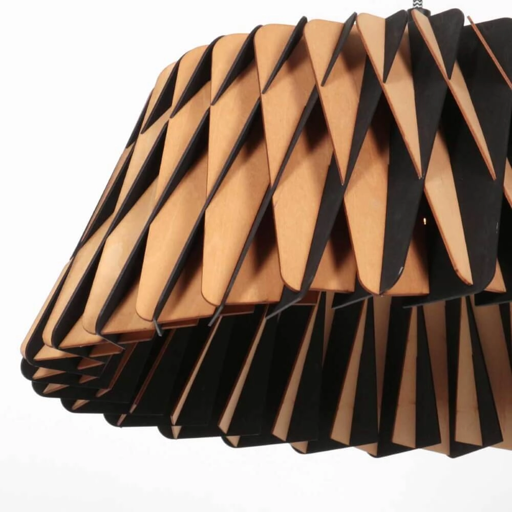 Zwart houten hanglamp Maze Ø 46cm Steinhauer 8712746166293