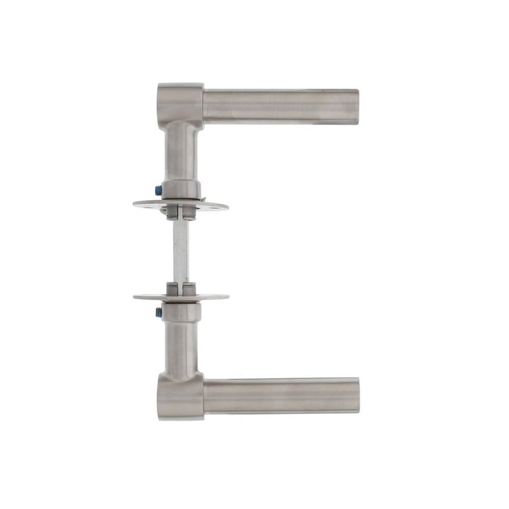 Deurklink L/L-model Krucko met plat rozet 2mm RVS Intersteel 8714186461396