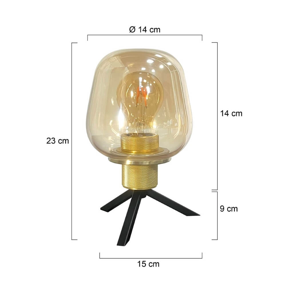 Tafellamp Reflexion Ø 14cm - met amber glas Steinhauer 8712746171020