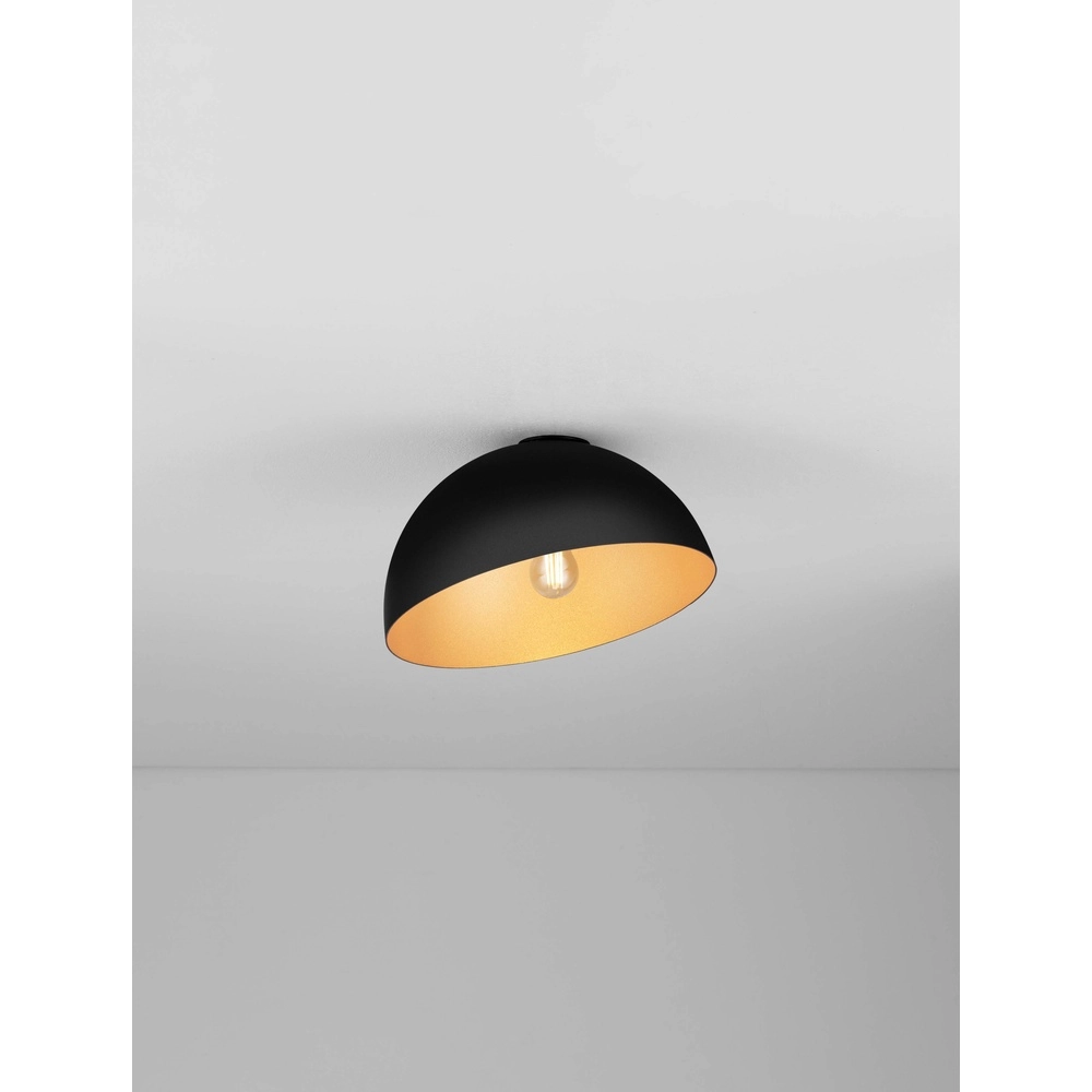 Plafondlamp Onia zwart met goud Ø 29cm