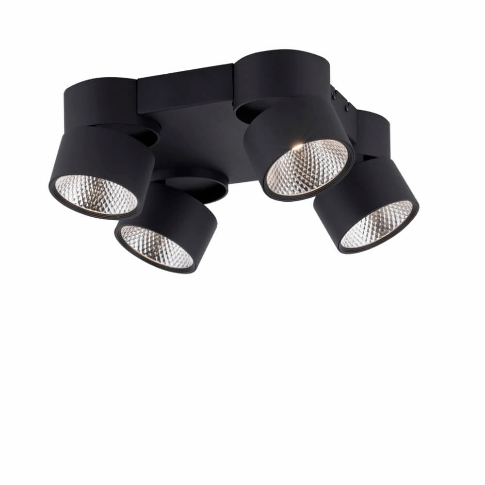 Plafondlamp Pure Nola 4-lichts zwart
