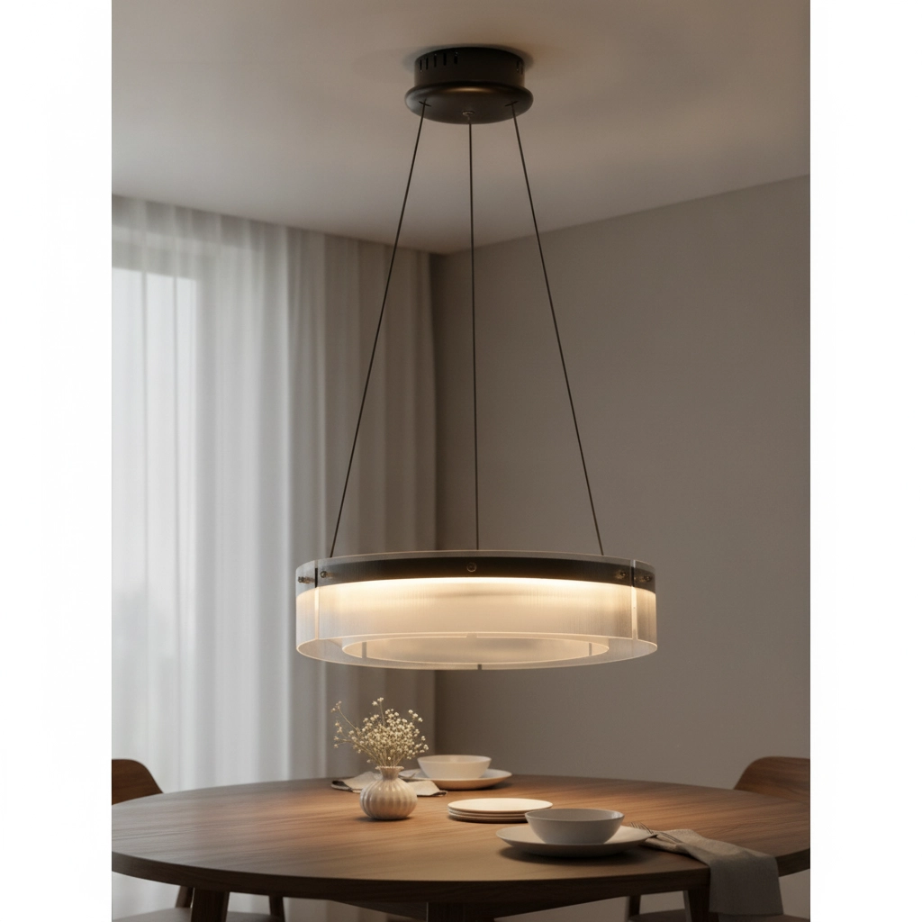 Design hanglamp Pauline zwart met glas Ø 55cm