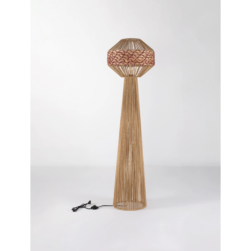 Floor lamp Mapi Ø 42cm red with brown Lyora 5212017477347