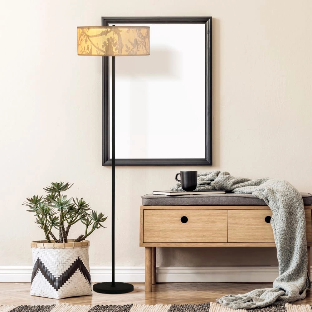 Landelijke vloerlamp Isla Ø 40cm Searchlight 5053423273358