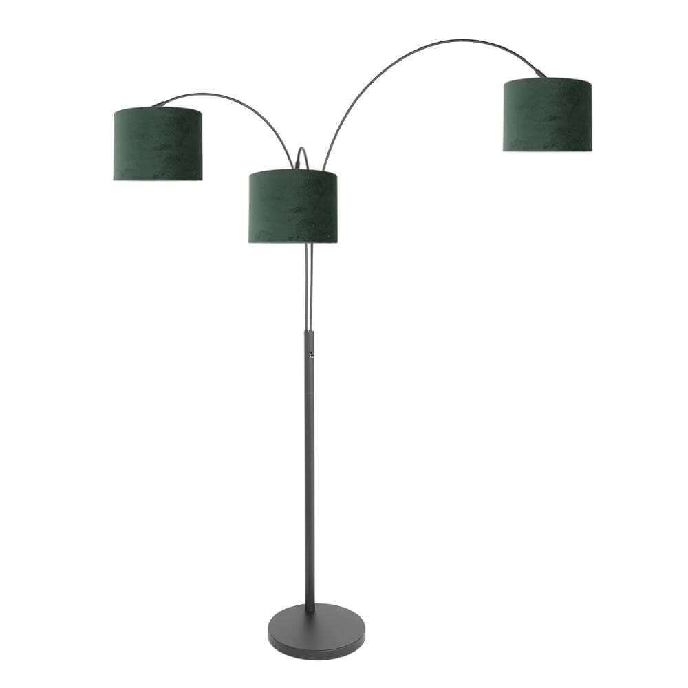 Vloerlamp Sparkled Light zwart met groene kappen Steinhauer 8712746173611
