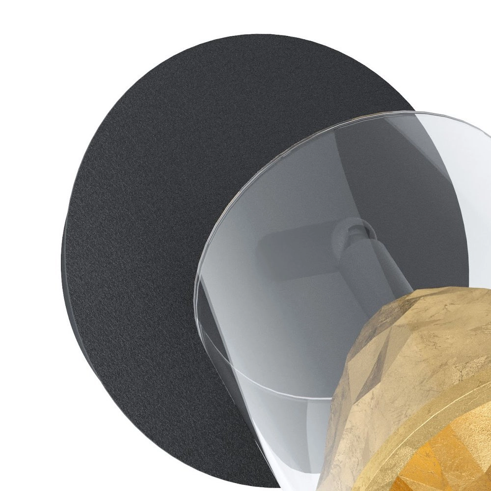 Zwarte wandlamp Melito met goud Stars of Light 9002759395735