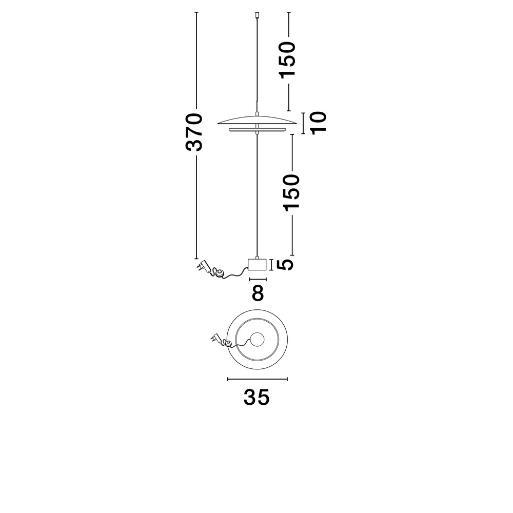 Design vloerlamp Olos Ø 35cm wit Lyora 5212017457011