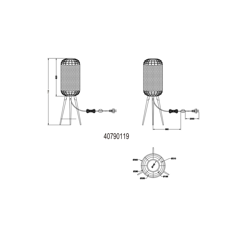 Tripod Denton tafellampje Globo 9007371572243