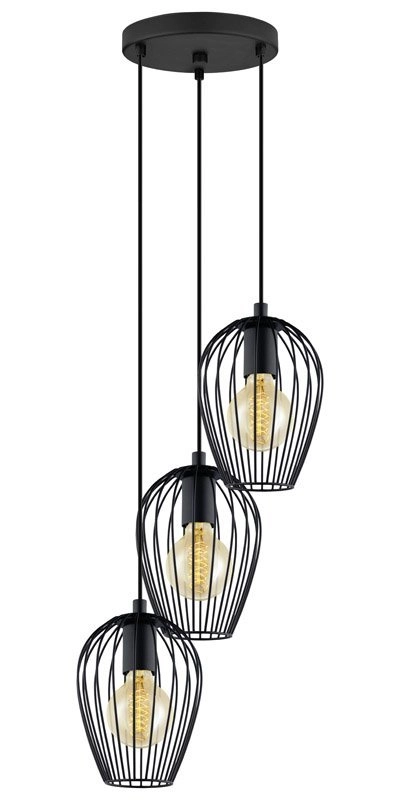 Vintage hanglamp Newtown Disk 3-lichts 38cm zwart Vintage hanglamp Newtown Disk 3-lichts 38cm zwart