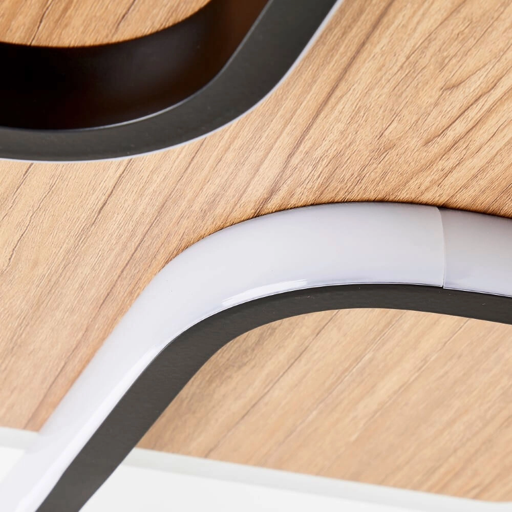 Vierkante houten plafondlamp Dennet Brilliant 4004353409653