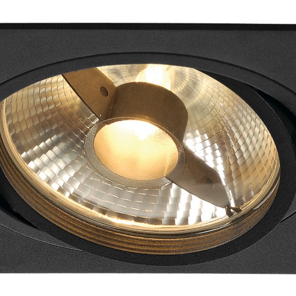 Inbouwspot New Tria ES111 Square zwart met bladveren SLV 4024163150354
