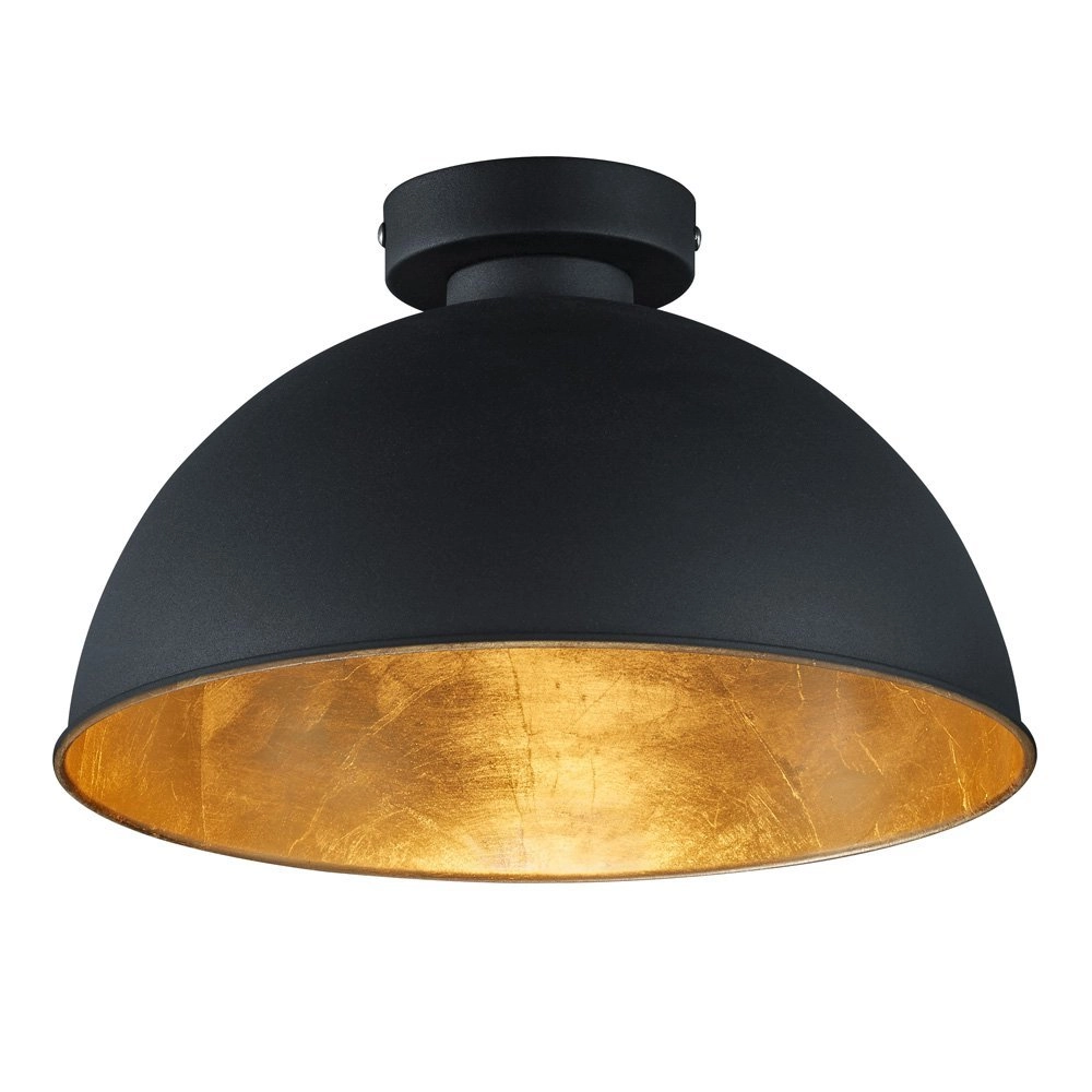 Industrie Plafondlamp Jimmy 31cm zwart met antiek goud