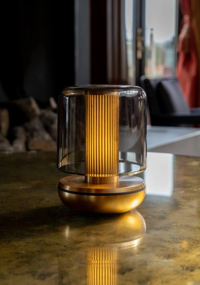 Oplaadbare tafellamp Firefly gold smoked Humble 6097522568556