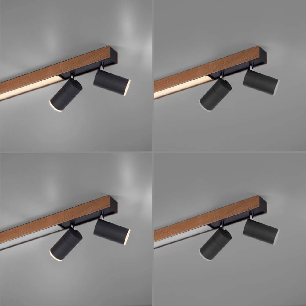 Strakke plafondlamp Pure Lines Spot hout Paul Neuhaus 4012248374566