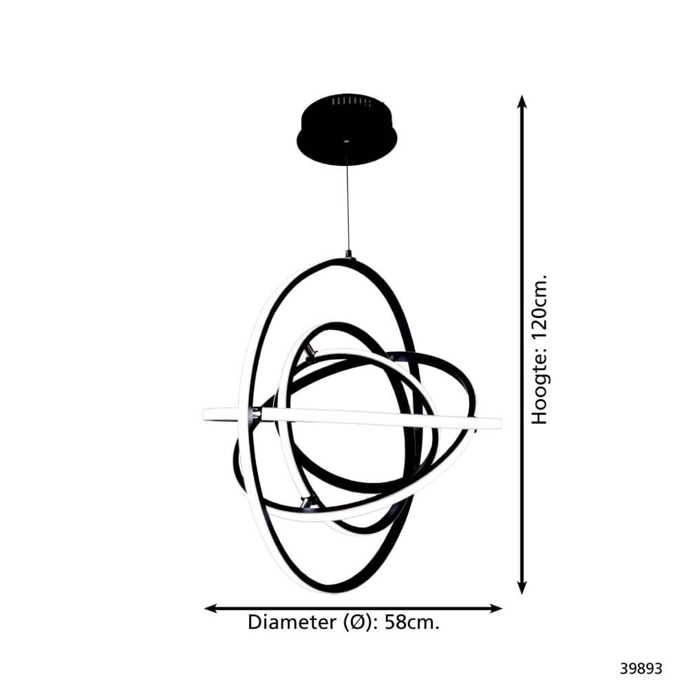 Zwarte hanglamp Retornio Ø 58cm Stars of Light 9002759398934