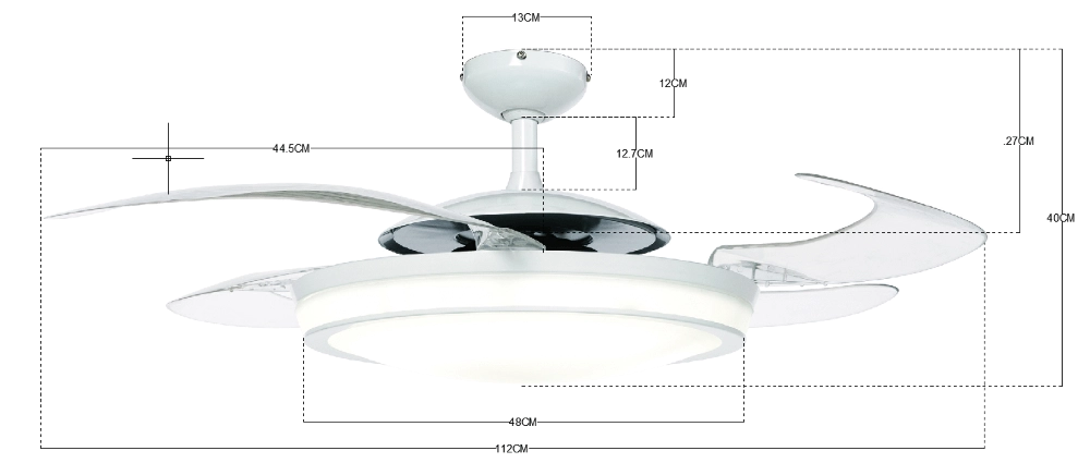 Witte plafondventilator Fanway Evo 2 Ø 122cm Beacon 9333509085829