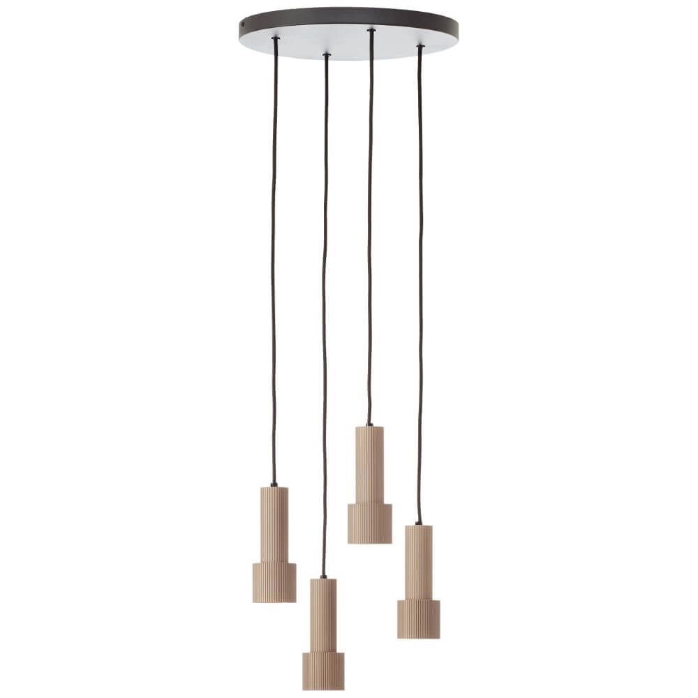 Hanglamp rond Cadiz 4-lichts zwart met brons Brilliant 4004353446955