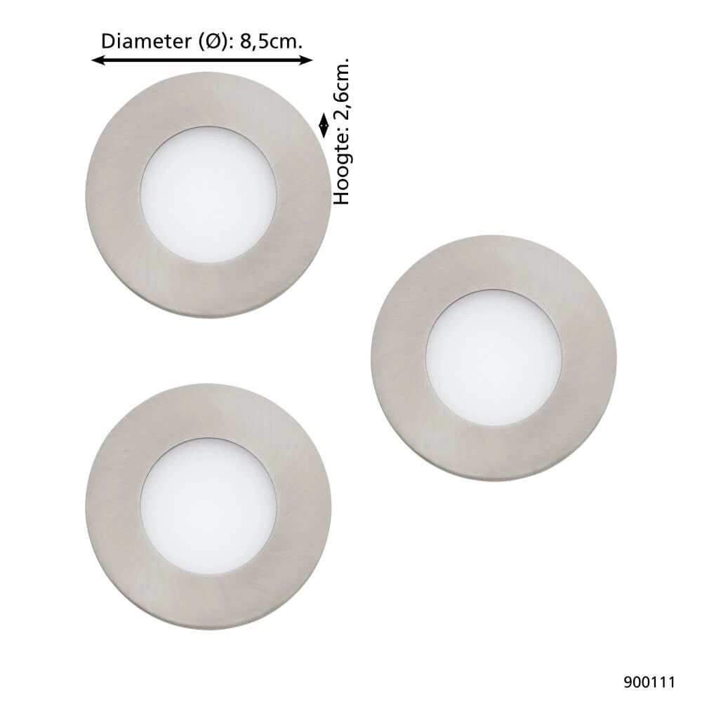 Spots Zigbee Fueva-Z set van 3 RVS Eglo 9008606225668