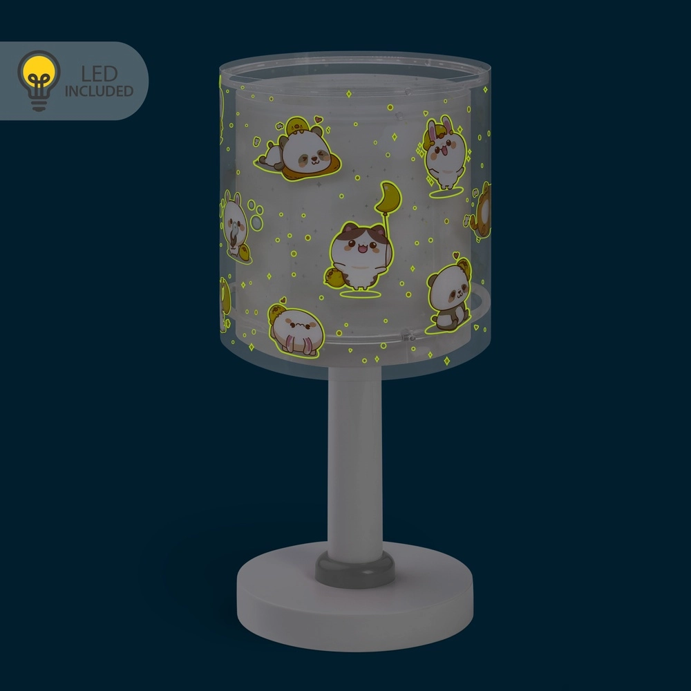 Kinder tafellampje Kawaii Friends grijs glow in the dark Dalber 8420406417615