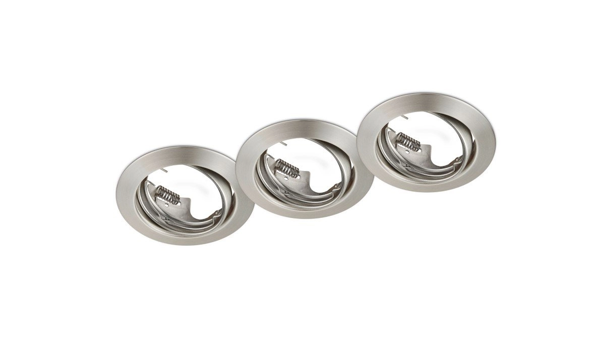Set ronde inbouwspots Jura (3x) GU10 8,3cm metaalgrijs