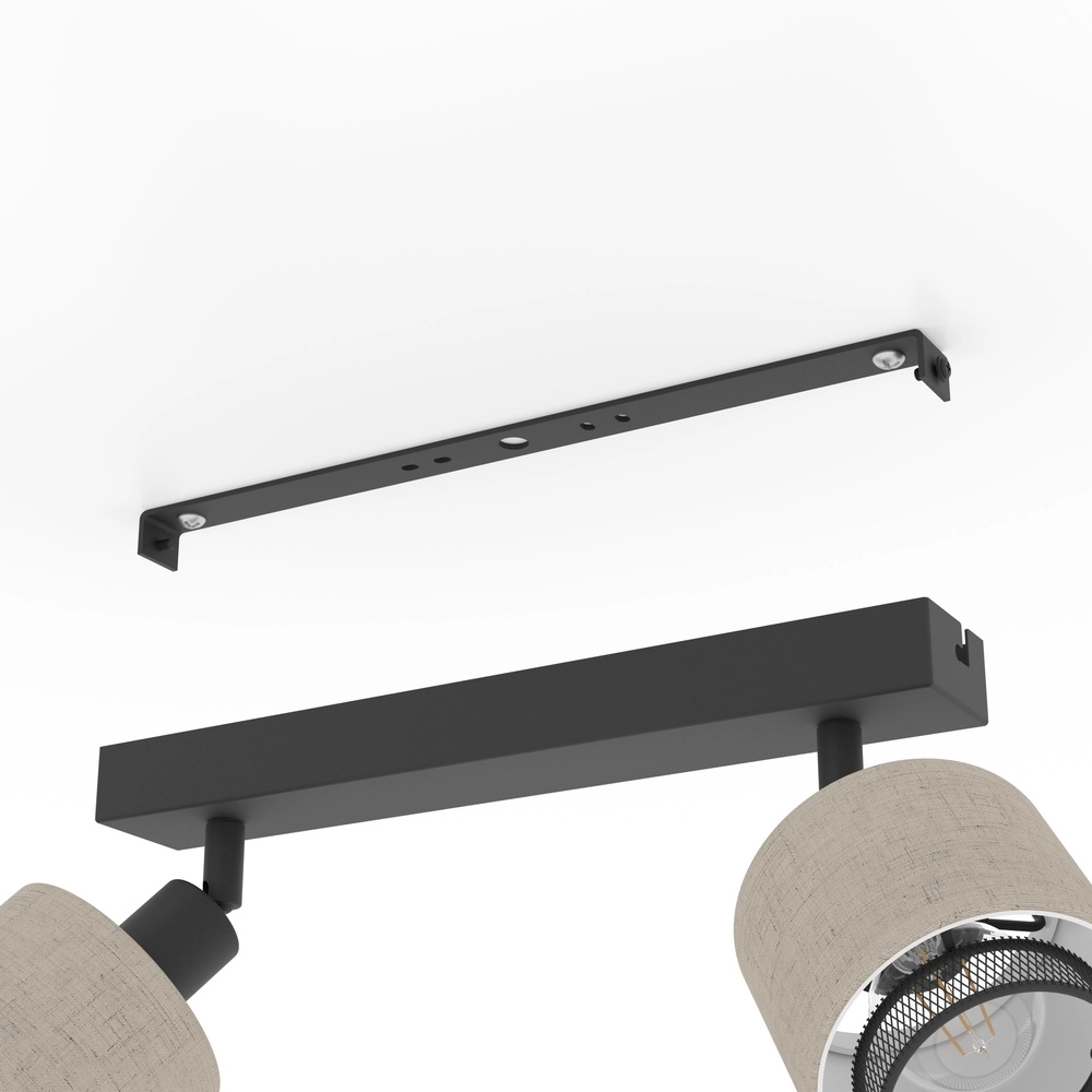 Japandi plafondlamp Rosley 2L - zwart met crème Eglo 9002759436575