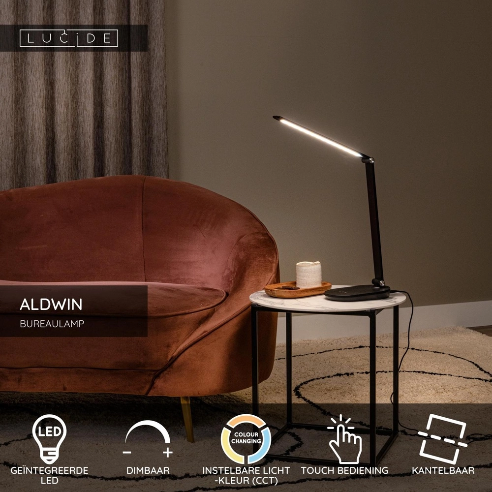 Design bureaulamp Aldwin led 8W dimbaar Lucide 5411212241924