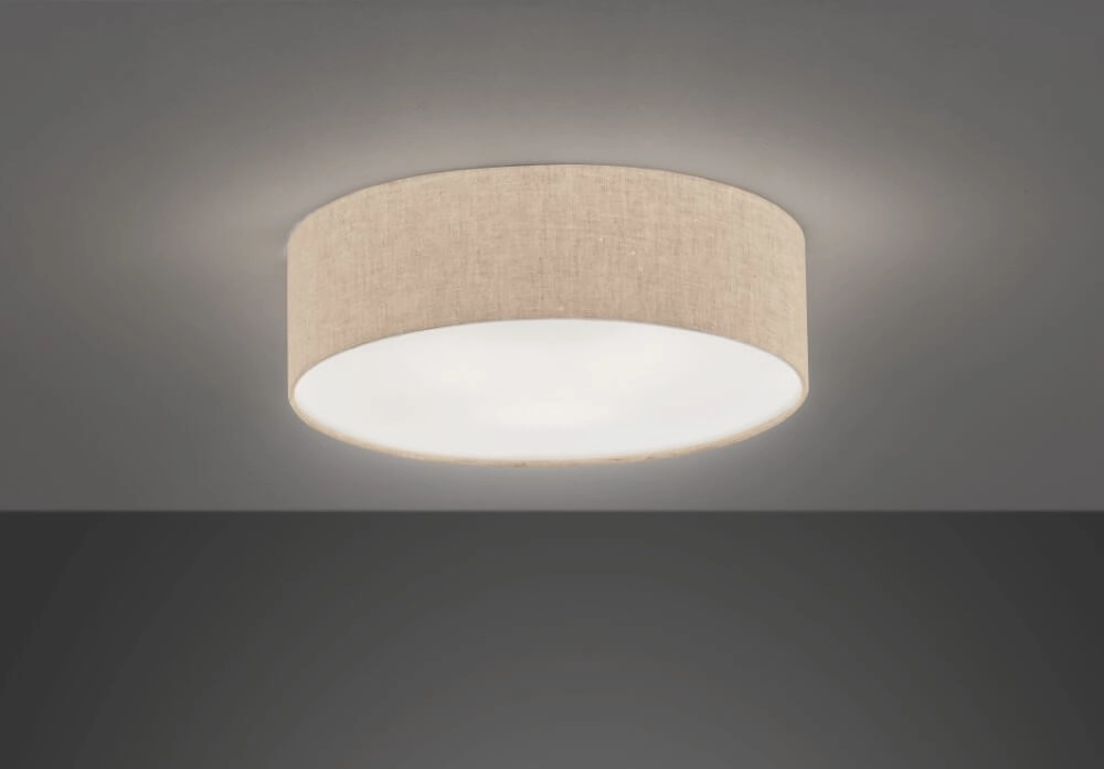 Ø 40cm plafondlamp Thor met zandkleur linnen Fischer & Honsel 4003694200523