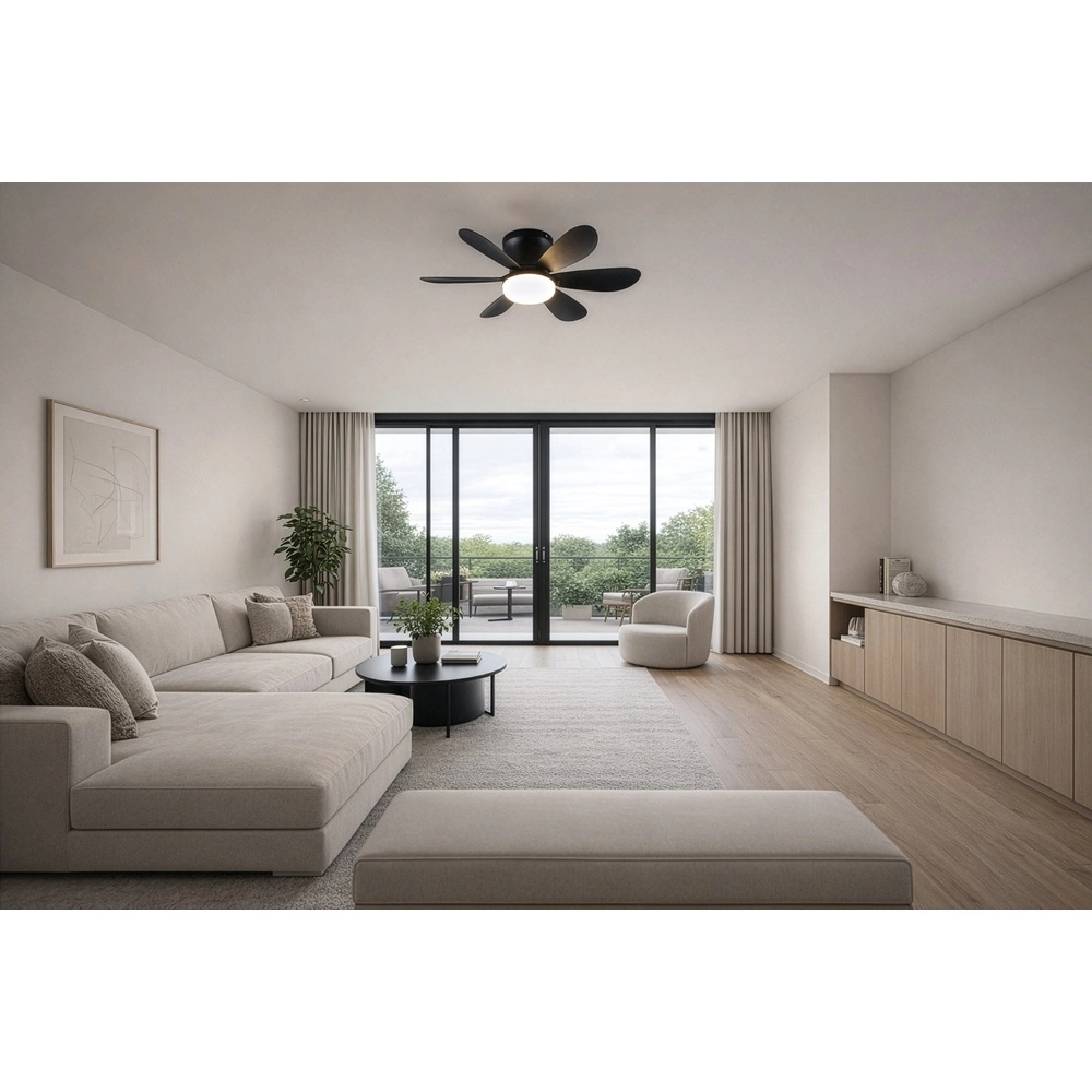 Zwarte ventilator Lund plafond Trio 4017807643732