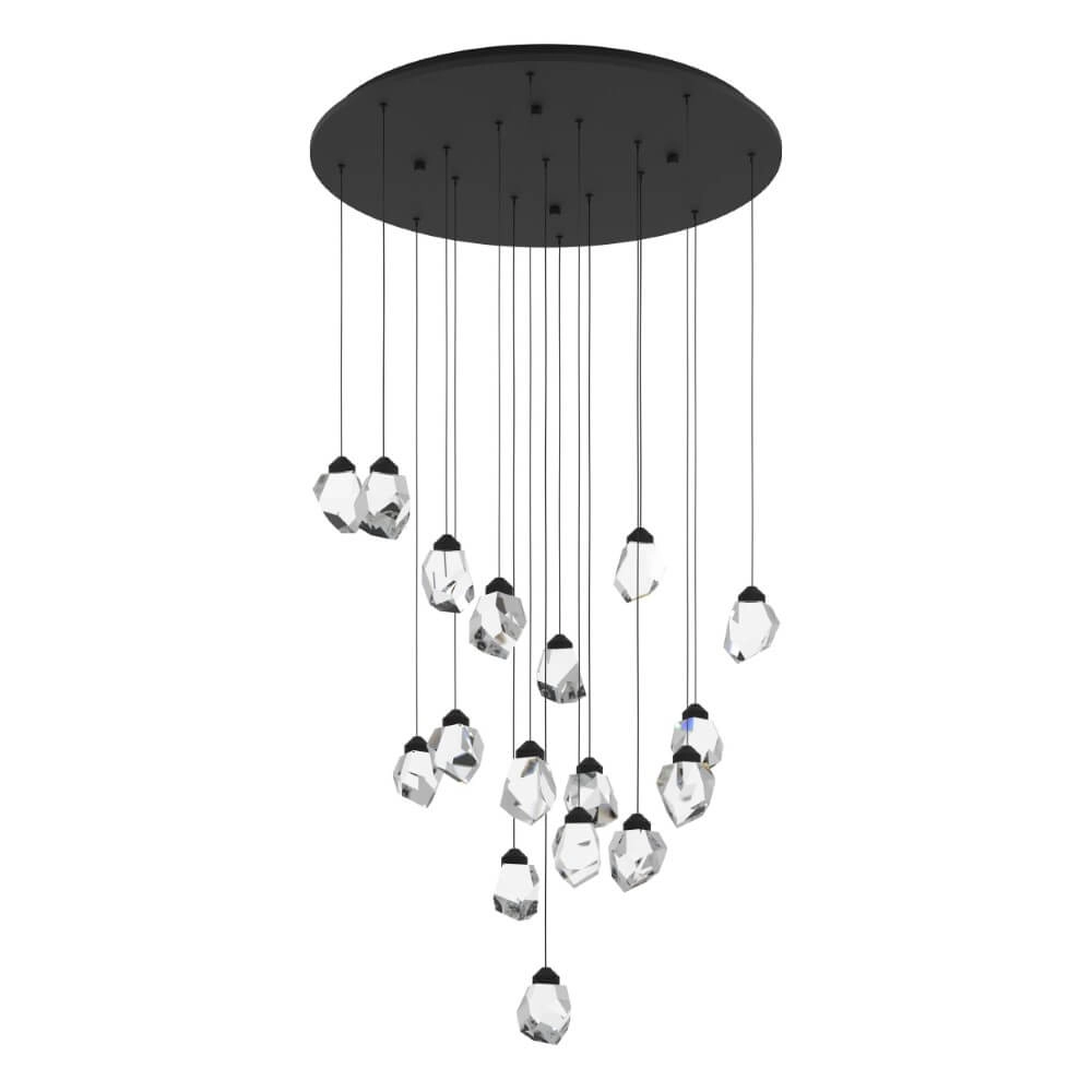 17-lichts hanglamp Sindicat zwart rond 17-lichts hanglamp Sindicat zwart rond